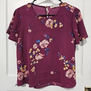 Purple Floral Blouse